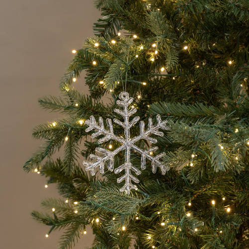 6.25" SILVER FUSED SNOWFLAKE ORNAMENT