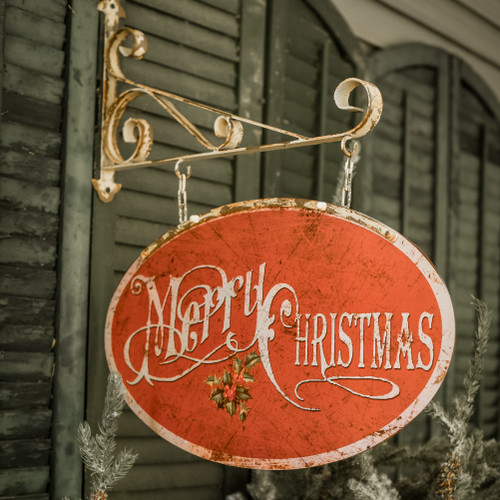 RED MERRY CHRISTMAS BRACKET SIGN