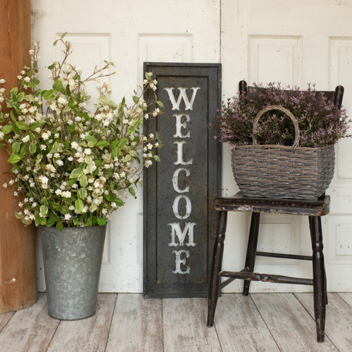 36" WELCOME FRAMED METAL SIGN