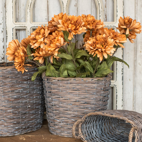 24" DUSTY ORANGE GERBERA DAISY STEM