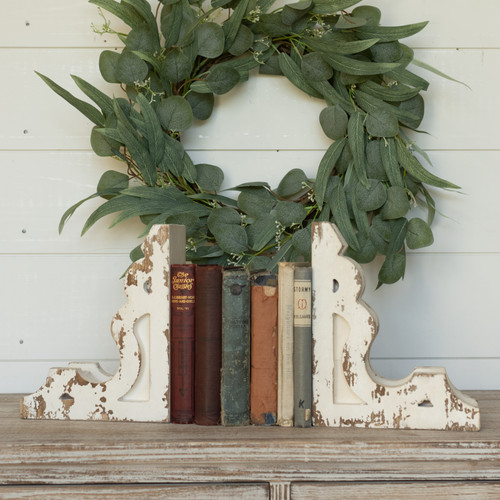 SET/ 2 WOODEN BOOKENDS