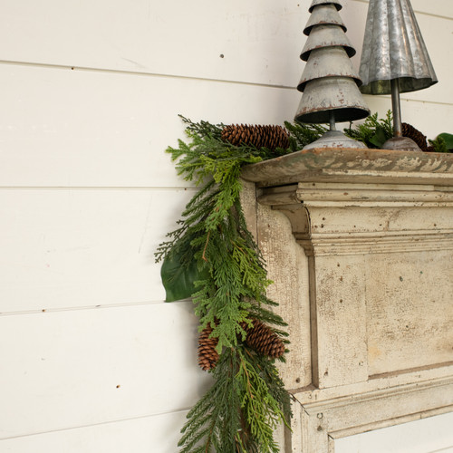 6' CEDAR, PINE & MAGNOLIA LEAF GARLAND