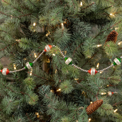 6' CLASSIC STRIPED GLASS BALL GARLAND Ragon House