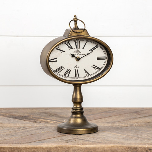TABLETOP ANTIQUE GOLD CLOCK Ragon House