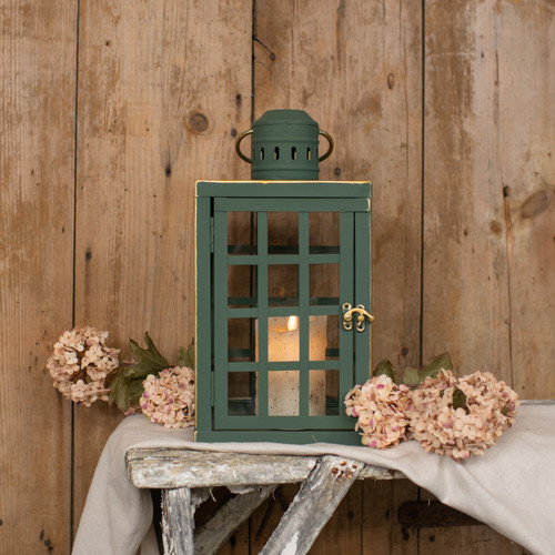 GREEN SQUARE WINDOW PANE LANTERN