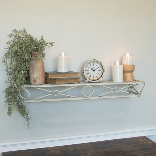 33.5" WHITE CRISS CROSS METAL SHELF