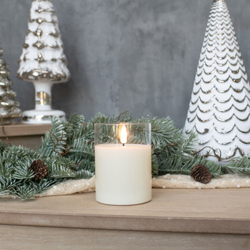 4" GLASS 3D FLAME CANDLE