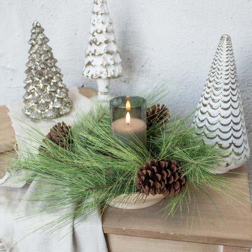 18" PINE WREATH W/ PINECONES