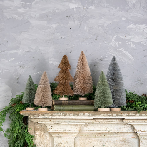 SET/ 6 MUTED BOTTLEBRUSH TREES