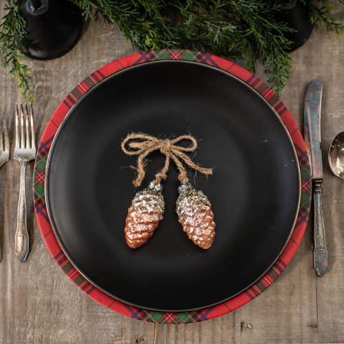 SILVER FROSTED PINK PINECONE ORNAMENT