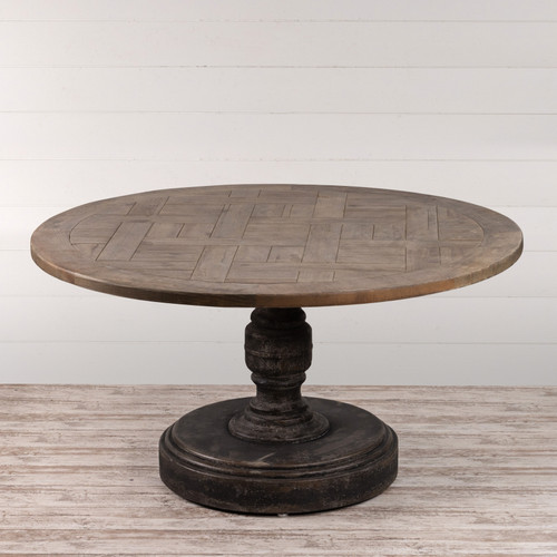 60" ROUND WOOD TOP TABLE*