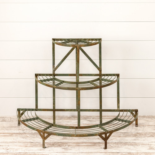 3 TIER GREEN METAL PLANTER STAND