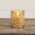 4" CHAMPAGNE CHEVRON GLASS 3D FLAME CANDLE