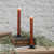 SET/ 2 - 9.5" MOVING FLAME BRONZE TAPER CANDLE