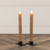 SET/ 2 - 9.5" MOVING FLAME BEIGE TAPER CANDLE