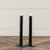 SET/ 2 - 9.5" MOVING FLAME BLACK TAPER CANDLE