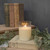 5" CREAM FLUTED GLASS 3D FLAME CANDLE