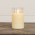 6" CREAM FLUTED GLASS 3D FLAME CANDLE