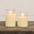 6" CREAM FLUTED GLASS 3D FLAME CANDLE