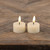 SET/ 2 - 3D FLAME CREAM TEALIGHT CANDLES W/ MELTING EFFECT