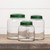 5.5" CLEAR GLASS JAR W/ GREEN LID