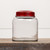 5.5" CLEAR GLASS JAR W/ RED LID