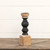 14" BLACK PAINTED PILLAR CANDLE STAND