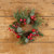 14" ICEY FOLIAGE W/ RED BERRIES & BELLS CANDLE RING