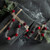 6' - GRADIENT RED 1" FLOCKED BALL GARLAND