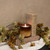 3.75" - 3D FLAME BROWN & TAN CERAMIC CANDLE