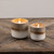 4" - 3D FLAME GREY, TAN & WHITE CERAMIC CANDLE