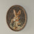 OVAL FRAMED BUNNY SIPPING TEA PRINT