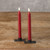SET/ 2 - 9.5" 3D FLAME TWIST RED TAPER CANDLE