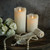 5" MOVING FLAME CREAM SHIMMER PILLAR CANDLE