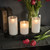 6" WHITE FROSTED GLASS 3D FLAME CANDLE