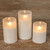6" WHITE FROSTED GLASS 3D FLAME CANDLE