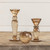 7.5" BRONZE GLASS TAPER CANDLESTICK