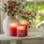 6" RED FROSTED GLASS 3D FLAME CANDLE