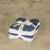 SET/4 DENIM & WHITE KNIT WASHCLOTHS