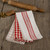 SET/ 3 RED & CREAM KITCHEN TOWELS