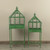 SET/ 2 GREEN TERRARIUMS ON STANDS