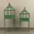 SET/ 2 GREEN TERRARIUMS ON STANDS