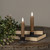 SET/ 2 - 5.75" 3D FLAME BEIGE TAPER CANDLE
