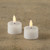 SET/ 2 - 3D FLAME WHITE TEALIGHT CANDLES W/ MELTING EFFECT