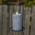 5" OUTDOOR 3D FLAME GREY COLUMN PILLAR CANDLE