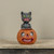 CRAZY CAT W/ JACK-O-LANTERN CANDY CONTAINER