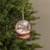 6" HOUSE & DEER SNOW GLOBE METAL ORNAMENT
