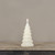 8" CREAM SHIMMER 3D FLAME ALABASTER PINE TREE CANDLE