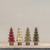 SET/4 8.75" CLASSIC SNOWY BOTTLEBRUSH TREES W/ ORNAMENTS