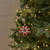 RED STRIPED ORNAMENT W/ SILVER TINSEL